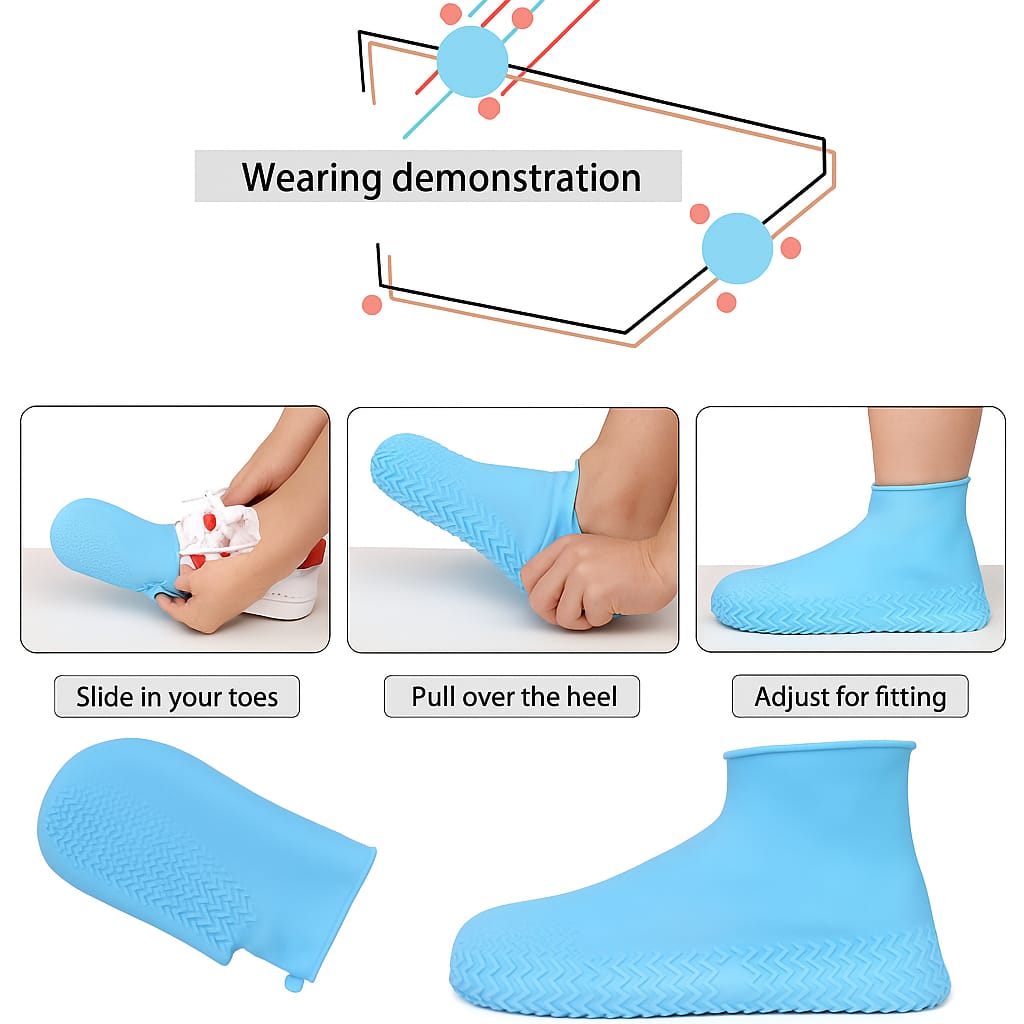 DryWalk Defender 👣💧 – Anti-Skid Silicone Shoe Cover for Rain, Mud & Snow